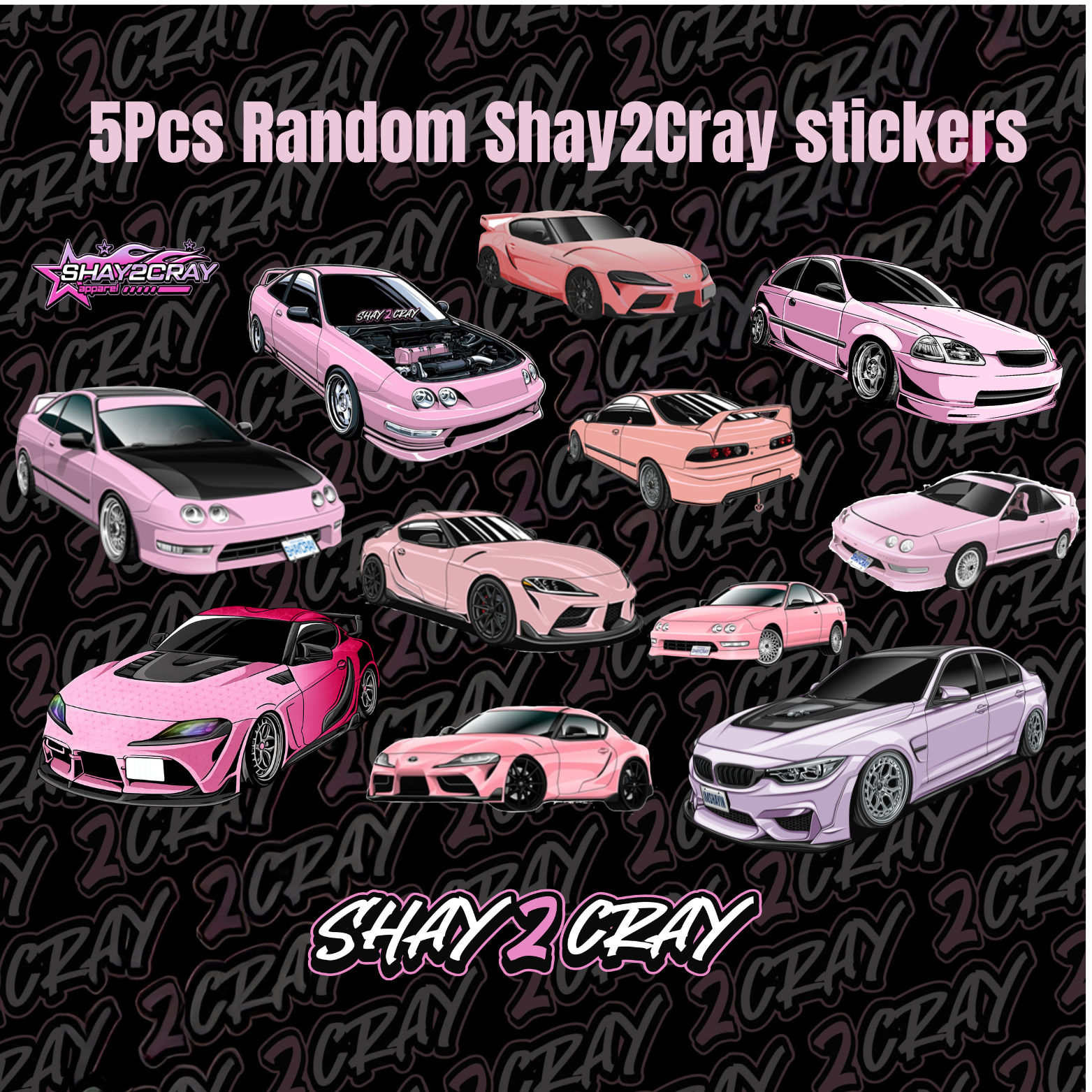 5pcs Random Shay2Cray Sticker Pack