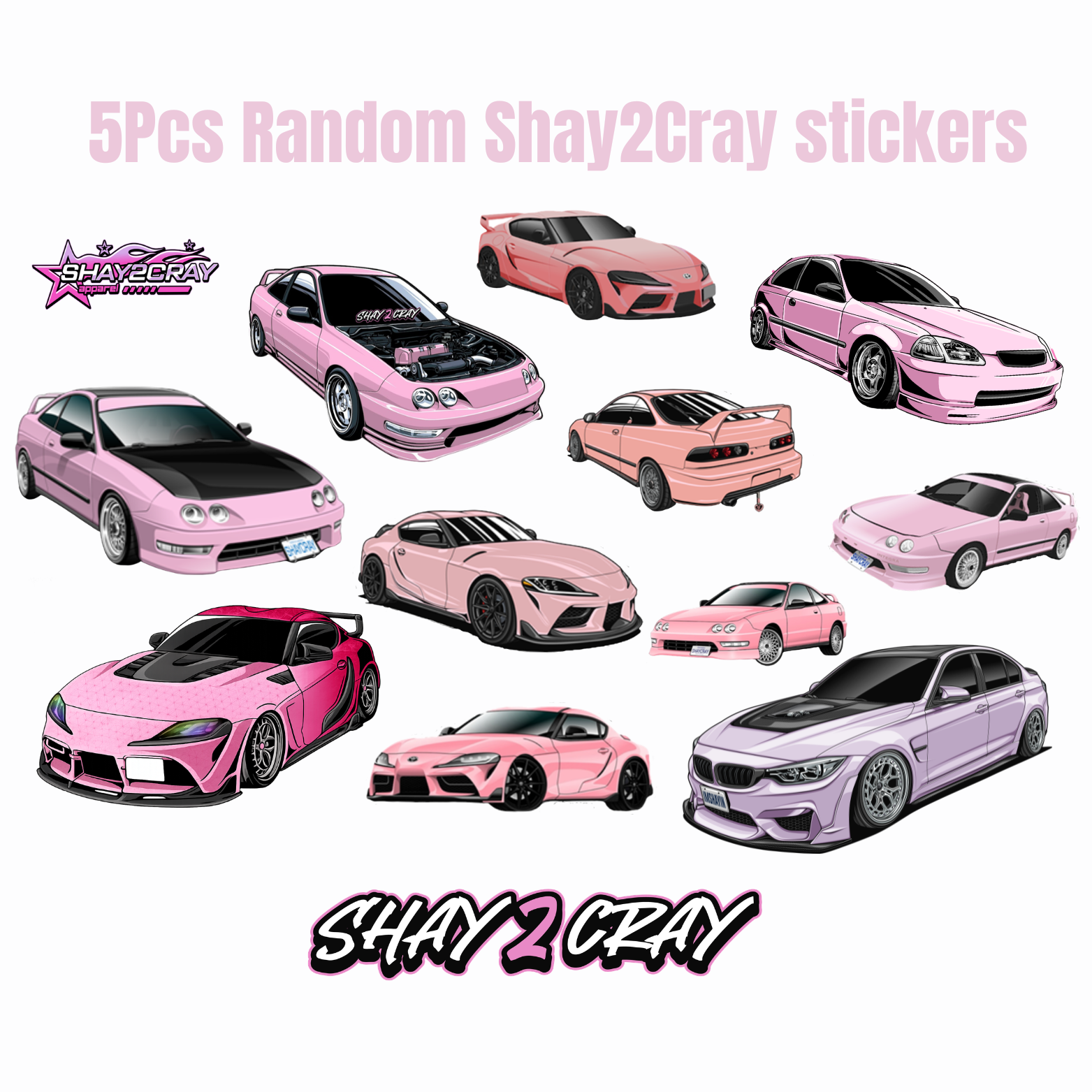 5pcs Random Shay2Cray Sticker Pack