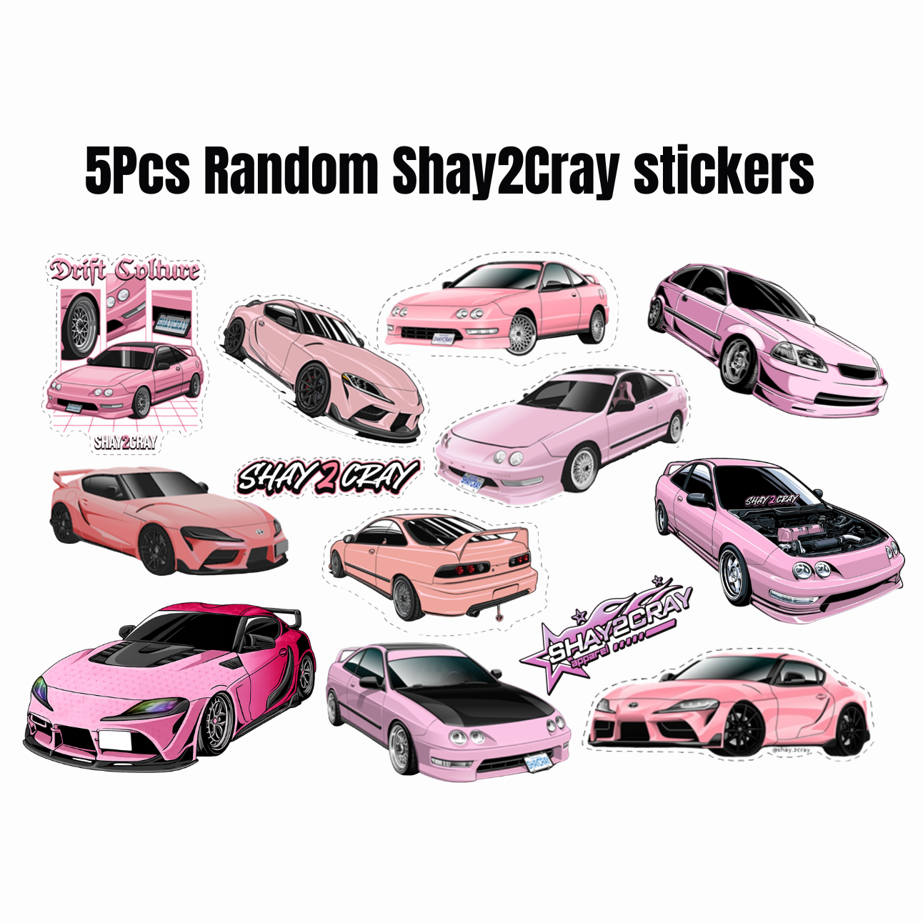 5pcs Random Shay2Cray Sticker Pack